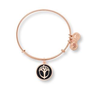 Alex & Ani Grey Epoxy Unexpected Miracles Tree Bangle in Rose Gold